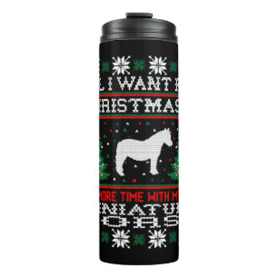 Horse christmas funny Mini Horse outfit Thermal Tumbler