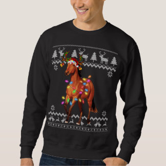 Horse Christmas Lights Santa Hat Xmas Ornament Sweatshirt
