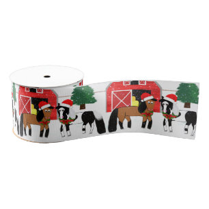 Horse Christmas Ribbon Grosgrain Ribbon