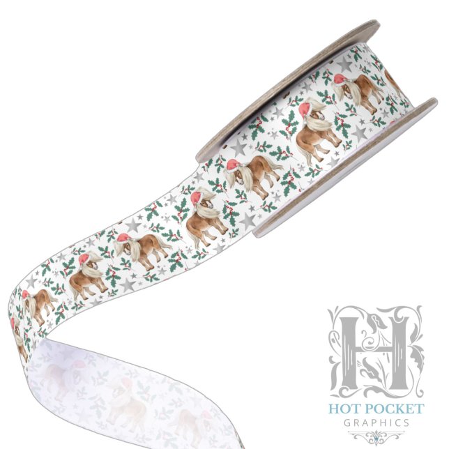 Horse Christmas Satin Ribbon (Creator Uploaded)