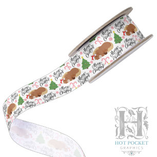 Horse Christmas Satin Ribbon