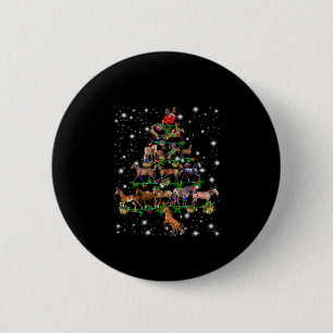 Horse Christmas Tree Covered By Flashlight 6 Cm Round Badge