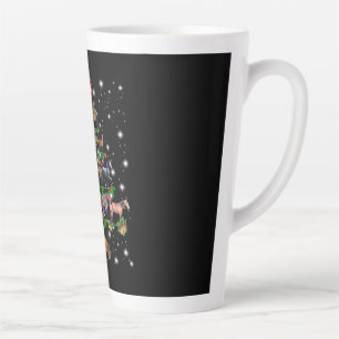 Horse Christmas Tree Covered By Flashlight Latte Mug