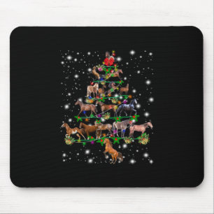 Horse Christmas Tree Covered By Flashlight Mouse Pad