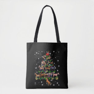 Horse Christmas Tree Covered By Flashlight Tote Bag