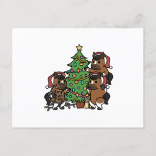 Horse Christmas Tree Postcard
