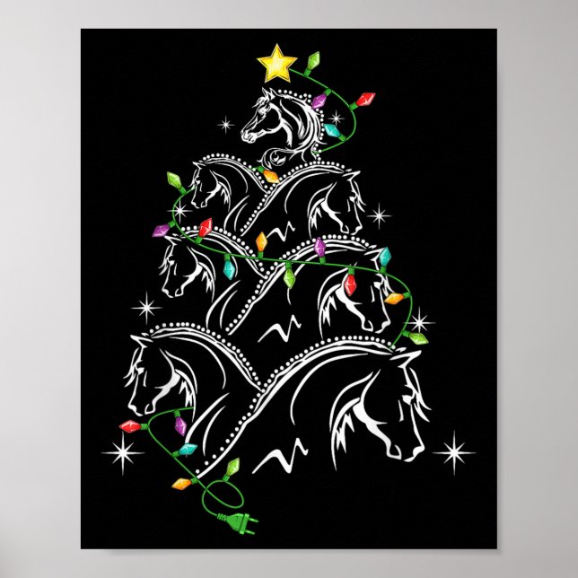 Horse Christmas Tree Xmas Lighting , Uni-adults_ki Poster (Front)