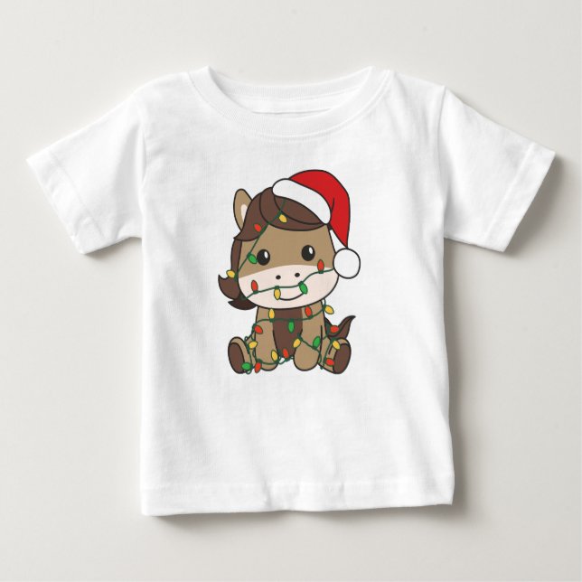 Horse Christmas Winter Animals Holiday Horses Baby T-Shirt (Front)