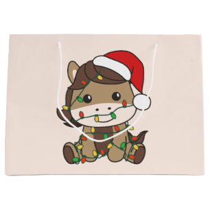 Horse Christmas Winter Animals Holiday Horses Large Gift Bag