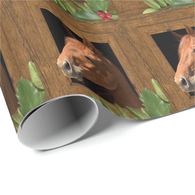 Horse Christmas Wrapping Paper (Roll Corner)