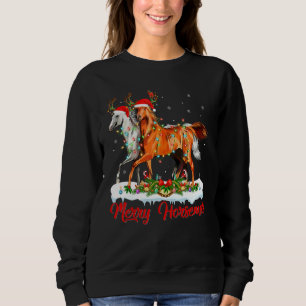 Horse Christmas  Xmas Light Santa Horse Merry Chri Sweatshirt