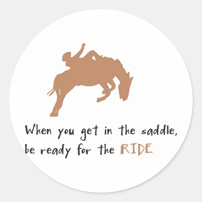 horse classic round sticker (Front)