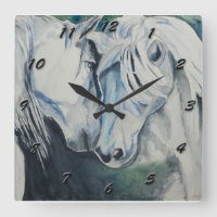 Horse Clock- Watercolor style