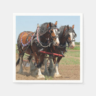 Horse Clydesdale Farming Photo Napkin