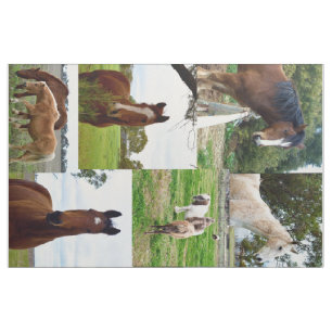 Horse_Collage, Combed Cotton (56" width) Material. Fabric