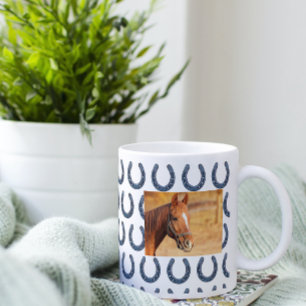Horse Collage Photo Custom Owner Horseshoe Coffee Mug