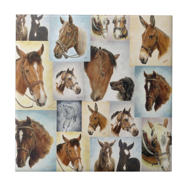Horse Collage Tile (Front)
