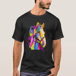 Horse Colourful Head Pop Style T-Shirt