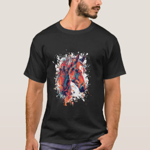 Horse Colourful Pop Art Portrait Animal Head T-Shirt