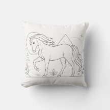 Horse Colouring Book Pillow