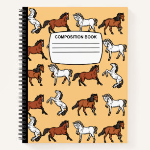 Horse Composition Notebook spiral wide ruled