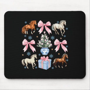 Horse Coquette Bow Christmas Horses Farmer Cowgirl Mouse Pad