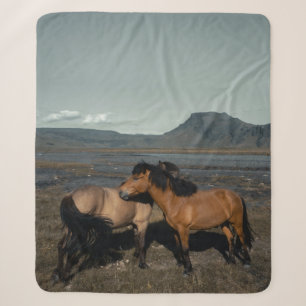 HORSE COUPLE SHERPA BLANKET