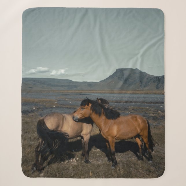 HORSE COUPLE SHERPA BLANKET (Front)