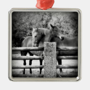 Horse Couple - Tender Love on the Farm Metal Tree Decoration