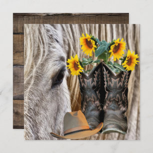 Horse Cowboy Boots Cowboy Hat Barn Board Flowers