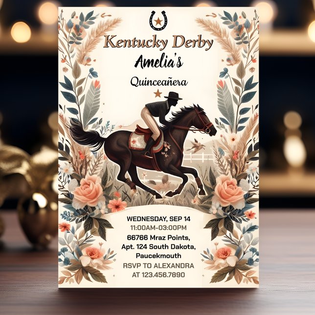 Horse Cowboy Derby Party Western Quinceanera Invitation (Creator Uploaded)