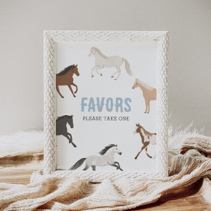 Horse Cowboy Equestrian Birthday Favours Sign
