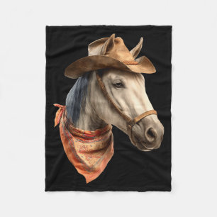 Horse Cowboy Equestrian Riding Funny Graphic  Fleece Blanket