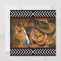 Horse Cowboy Hat Lasso Western Pattern