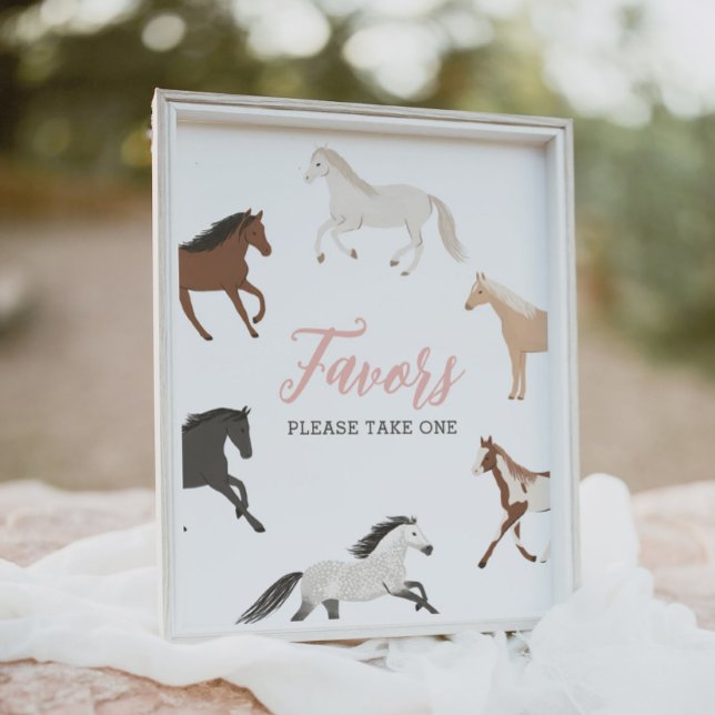 Horse Cowgirl Equestrian Birthday Favours Sign (Creator Uploaded)