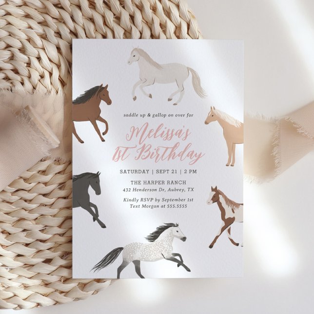 Horse Cowgirl Equestrian Birthday Invitation (Creator Uploaded)