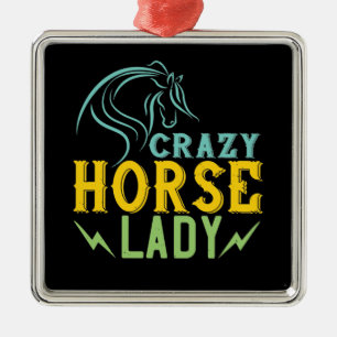 Horse - Crazy Horse Lady Metal Tree Decoration