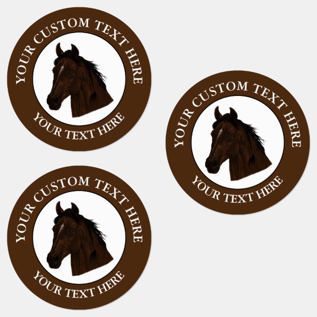 Horse Custom Text Classic Icon Logo  (Group)