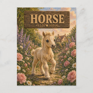Horse Cute Baby Storybook Nursery Animal Postcard