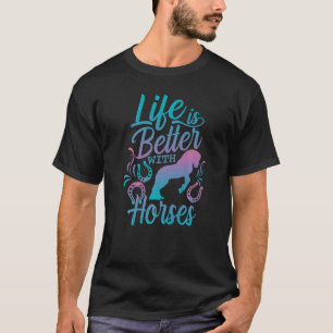 Horse Cute Racing Ride Animal Grass Horseback Vete T-Shirt