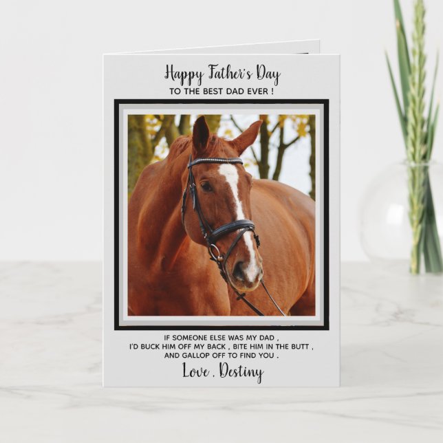 Horse Dad - Funny Horse Photo Father's Day Card (Front)