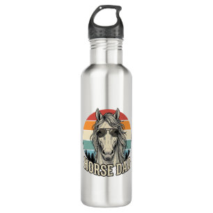 Horse Dad Vintage Sunset Engraving Vector Design_1 710 Ml Water Bottle