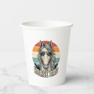 Horse Dad Vintage Sunset Engraving Vector Design_1 Paper Cups