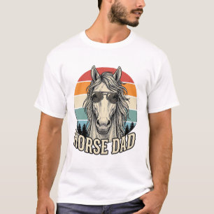 Horse Dad Vintage Sunset Engraving Vector Design_1 T-Shirt