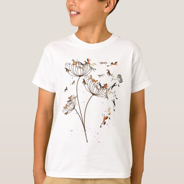 Horse Dandelion Horsing For Horses Lover T-Shirt (Front)