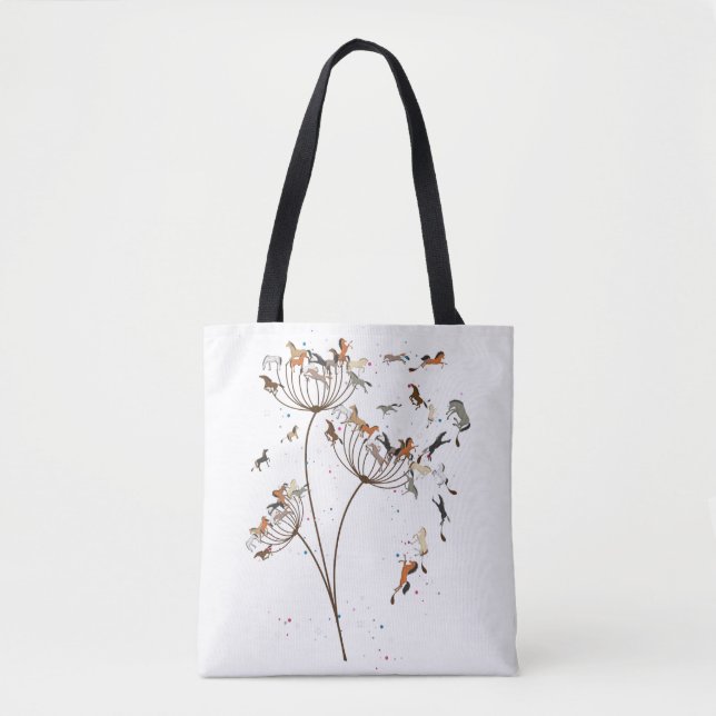 Horse Dandelion Horsing For Horses Lover Tote Bag (Front)