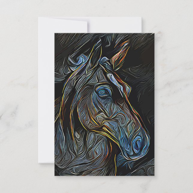 Horse Dark Thank You Card (Front)