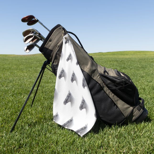Horse Design Golf Towel (Green)