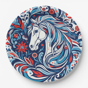 Horse design paper plate