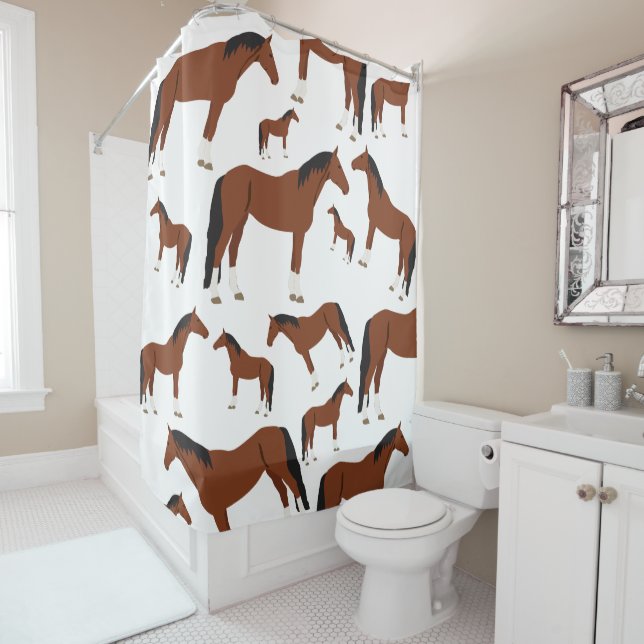 Horse Design Shower Curtain (In Situ)